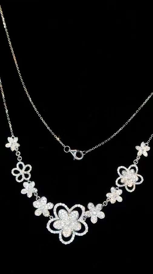 Handmade Wild Flower Diamonds Necklace for women